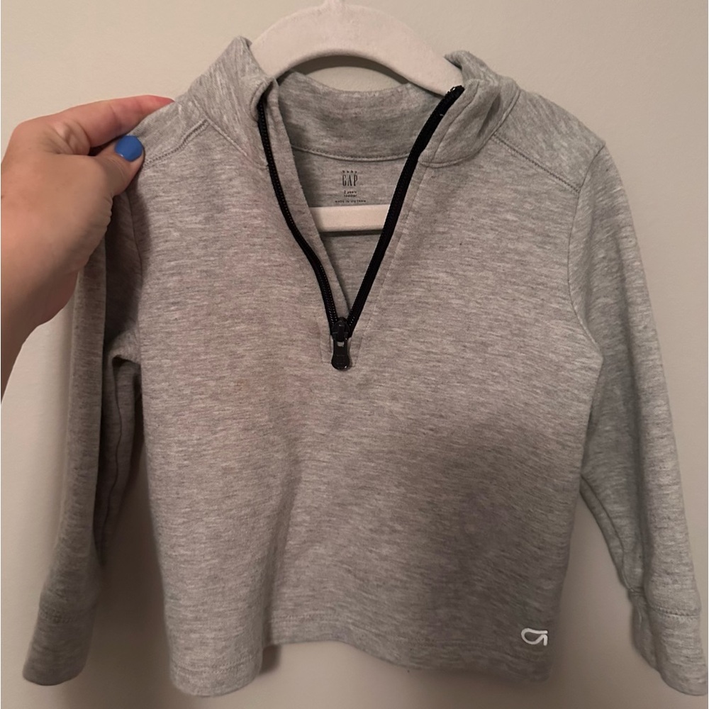 Gap quarter zip toddler size 2 gray sweatshirt